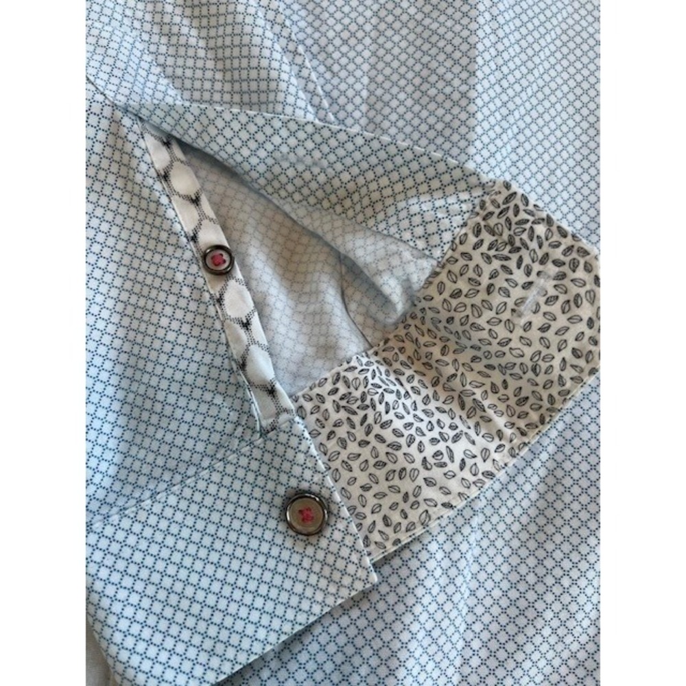Ted Baker London Men's Dress Shirt Blue Diamond Pattern LS Button Up Size XXL - Picture 2 of 8